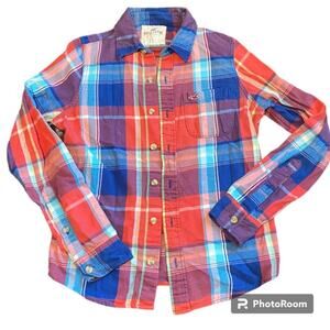 HOLLISTER plaid long sleeve button up shirt - men's small